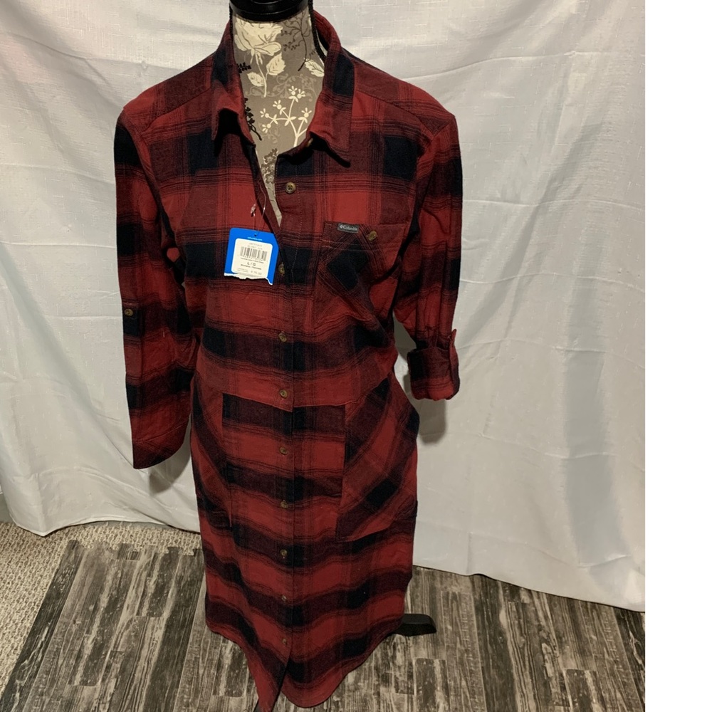 Columbia Plaid Shirt Dress